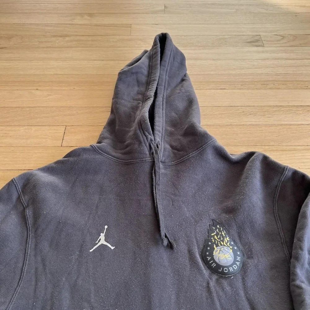 Nike Air Jordan‎ Sweater Mens Medium Gray AJ4 Legacy Hoodie Streetwear Hip Hop